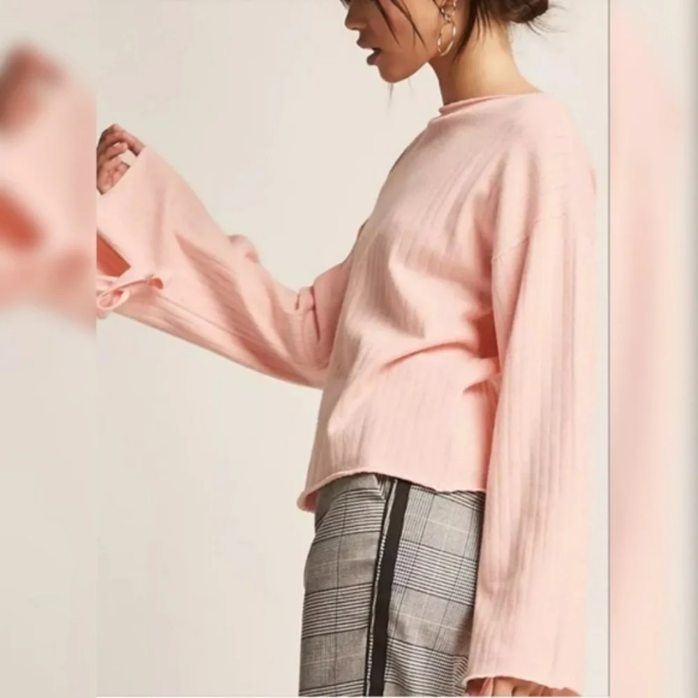 O & O Soft Ribbed Bell Sleeve Sweater - Picture 3 of 4